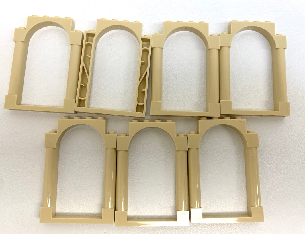 LEGO Arched Door Frames 1x6x7 Pack of 7 Tan