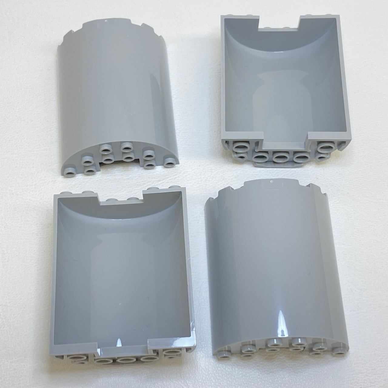 LEGO Cylinder Half 3x6x6 Pack of 4 Light Bluish Grey