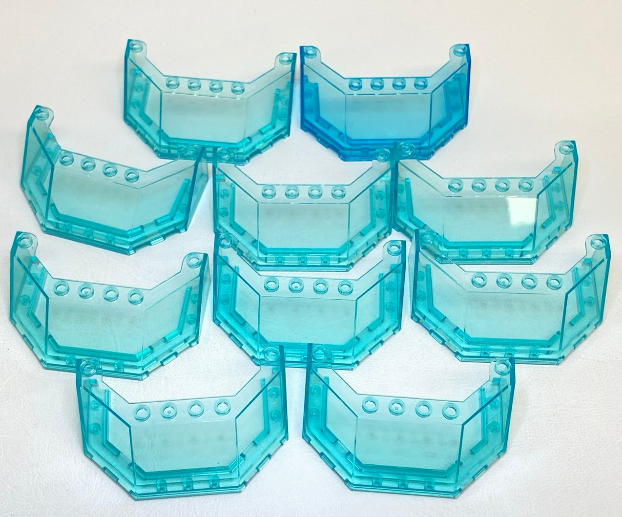 LEGO Windscreen 5x8x2 Pack of 10 Trans Light Blue
