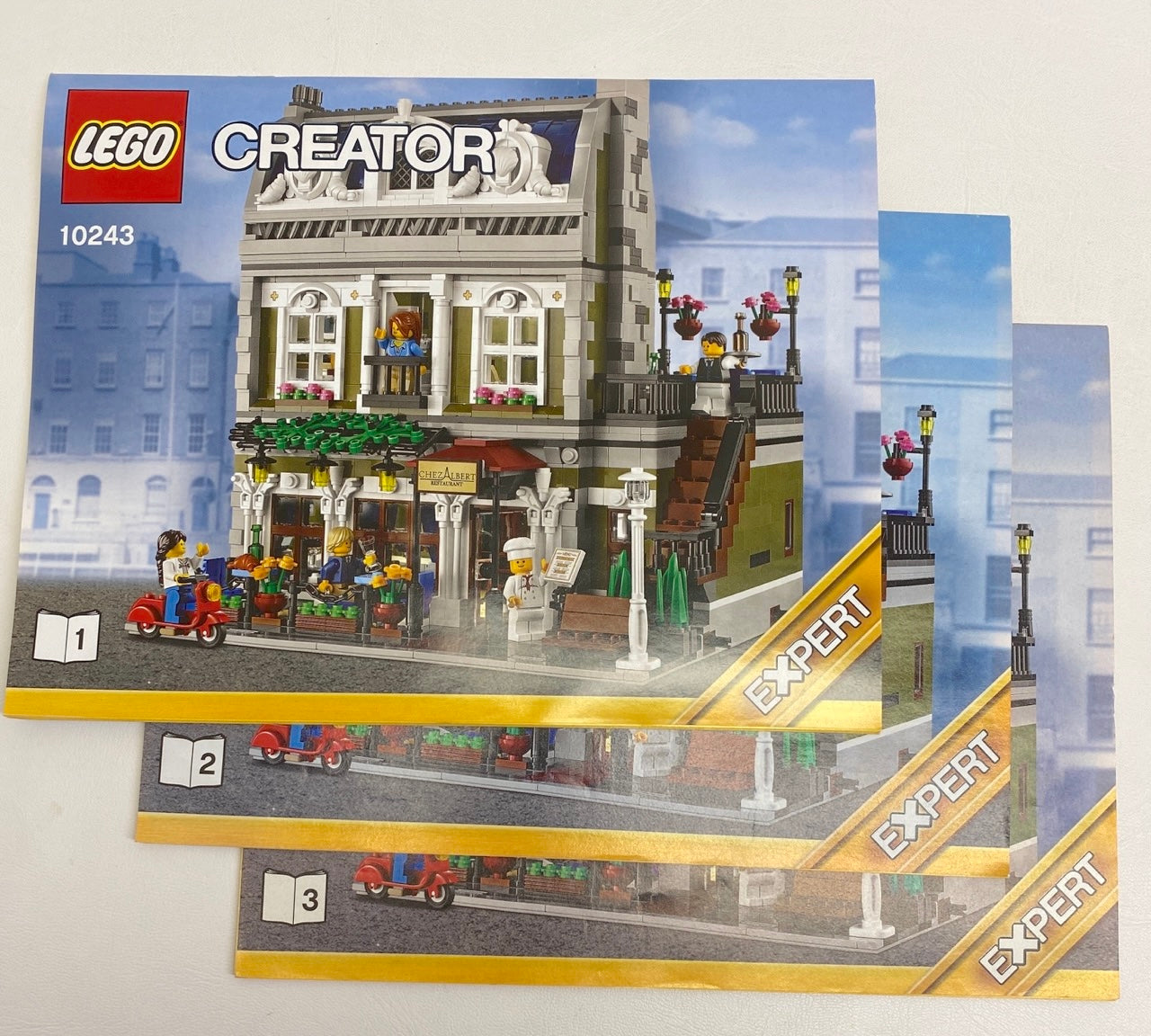 LEGO Creator Parisian Restaurant Modular Building Set #10243 - As Pictured - Includes Instructions and Minifigures