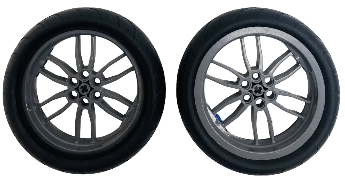 LEGO Technic Motorcycle Tyre 94.2x22 Pack of 2 With Dark Bluish Grey Hub