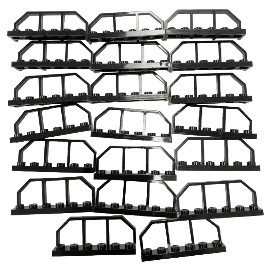 LEGO Black Fence 1x6 Wagon End Pack of 20