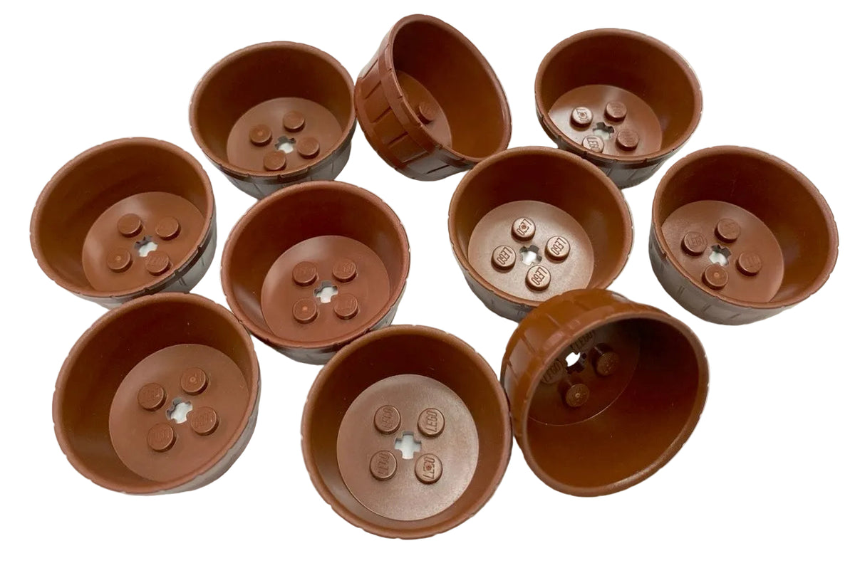 LEGO Reddish Brown Barrel Half Pack of 10 - Pirates Western Adventurers Castle