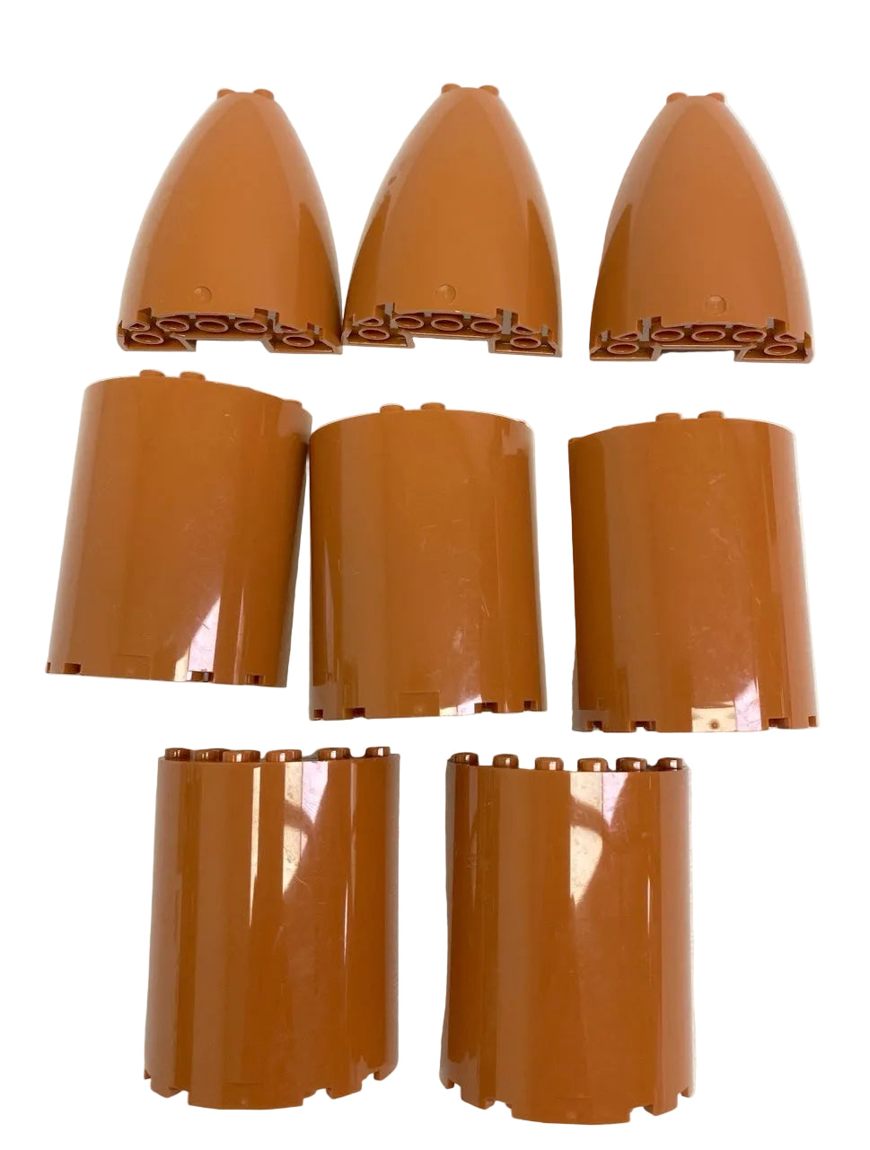 LEGO Dark Orange Cone and Cylinder Halves Fun Pack Mixed Pieces City Space Castle
