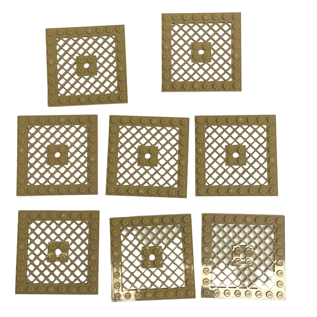 LEGO Grille Plate 8x8 Pack of 8 Dark Tan