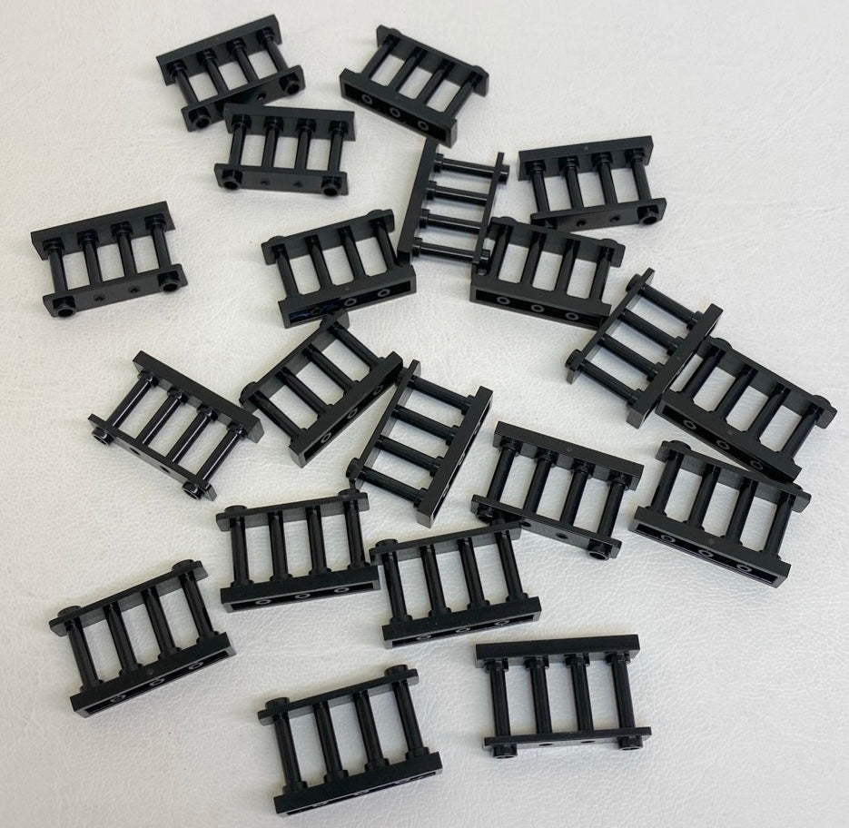 LEGO Black Spindled Fences Fun Pack Approx 20 - 2 Stud Version