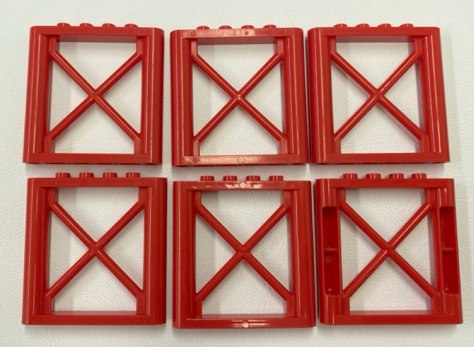 LEGO Support Girder 1x6x5 Pack Of 6 Red