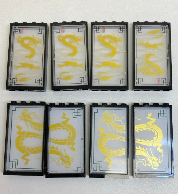 LEGO Window Fun Pack Black Frames with Ninjago Dragons