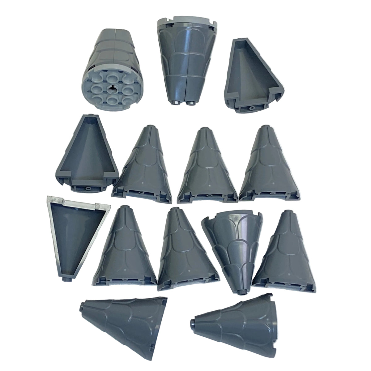 LEGO Dark Bluish Grey Cone Half 2x4x4 With Roof Tiles Fun Pack