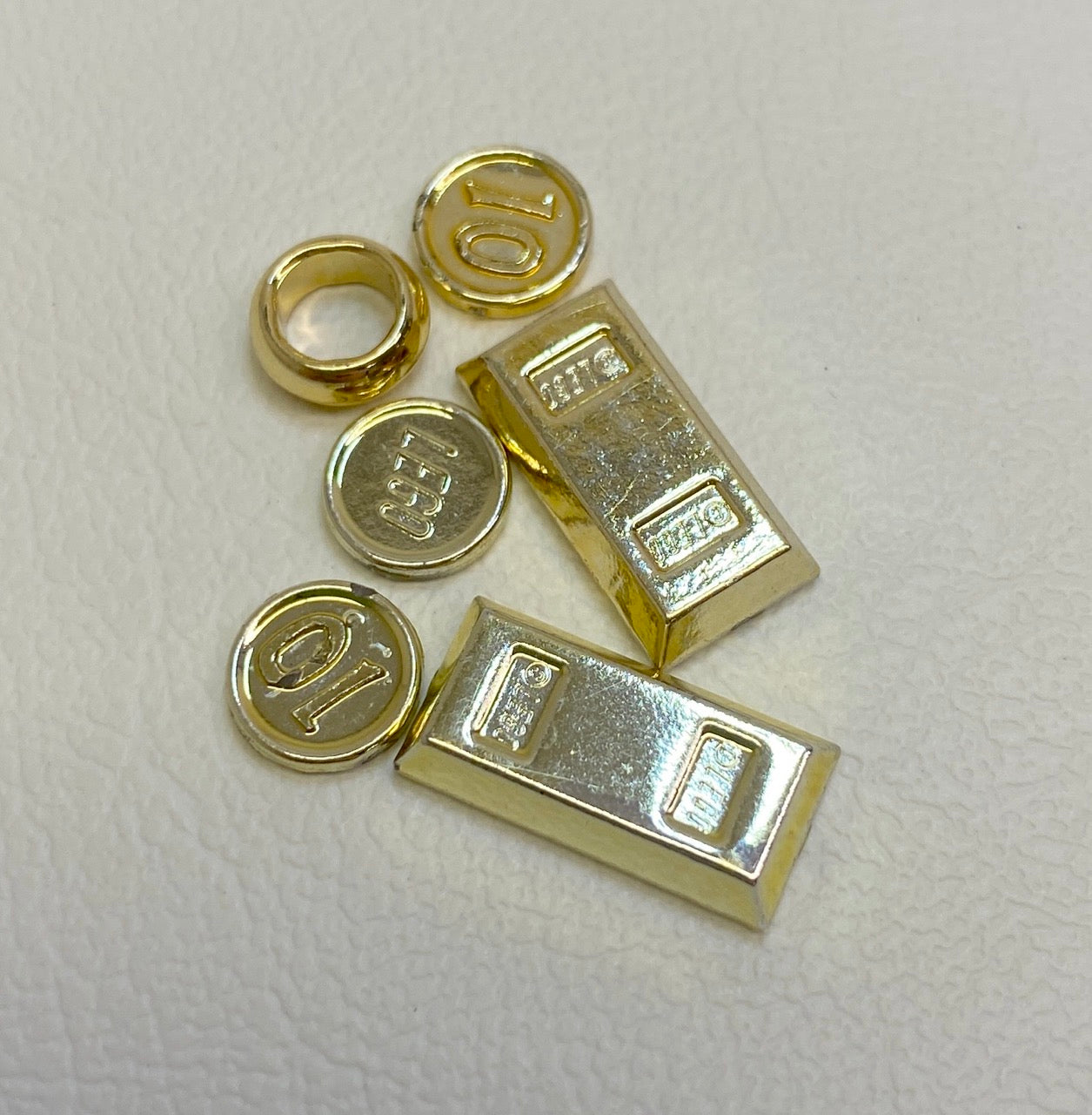 LEGO Chrome Gold Fun Pack of 6 Ingots Rings and Coins