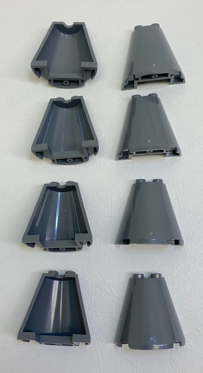 LEGO Dark Bluish Grey Cone Half 2x4x4 Pack of 8
