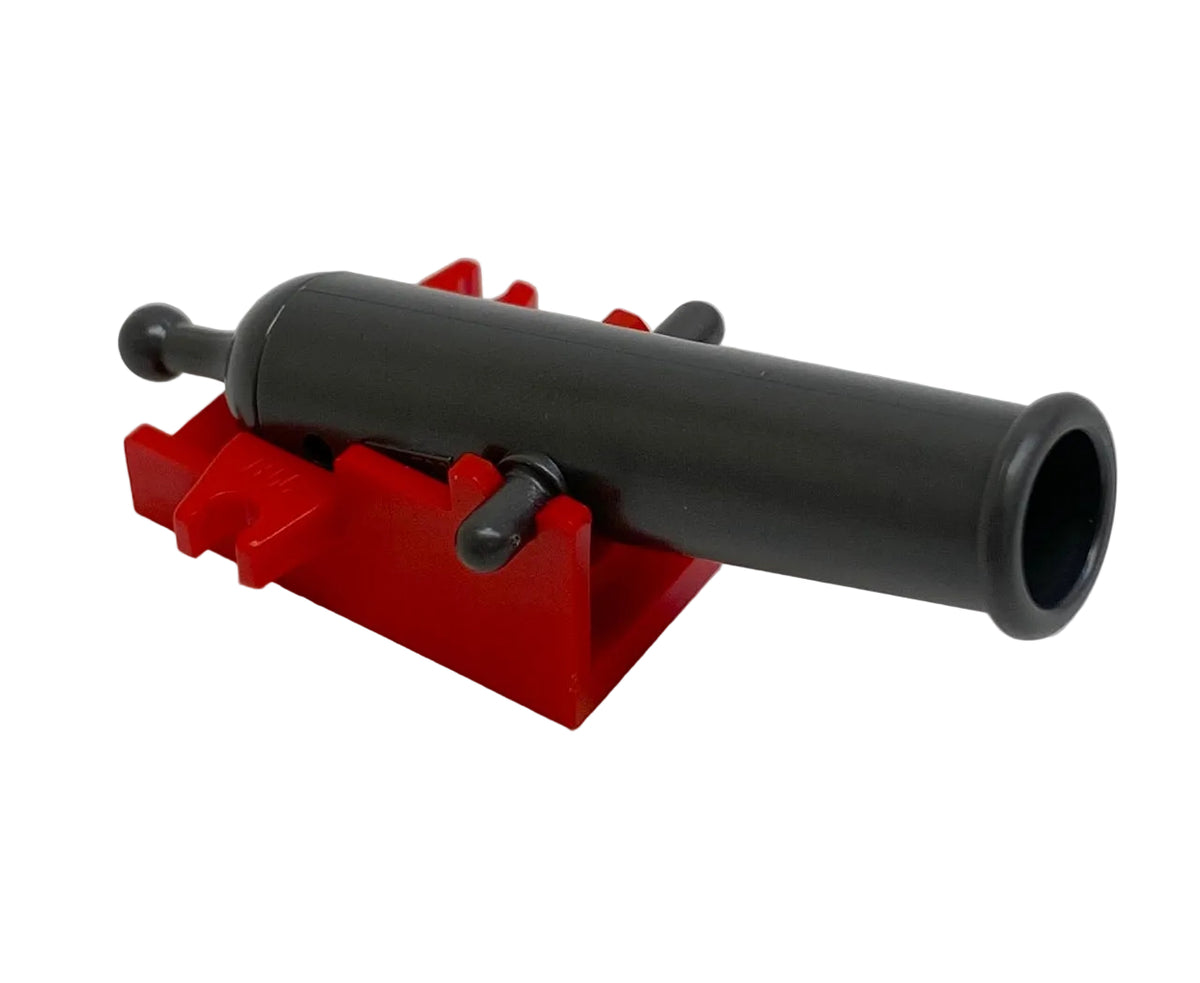 LEGO Cannon With Red Base and Pearl Dark Grey Barrel
