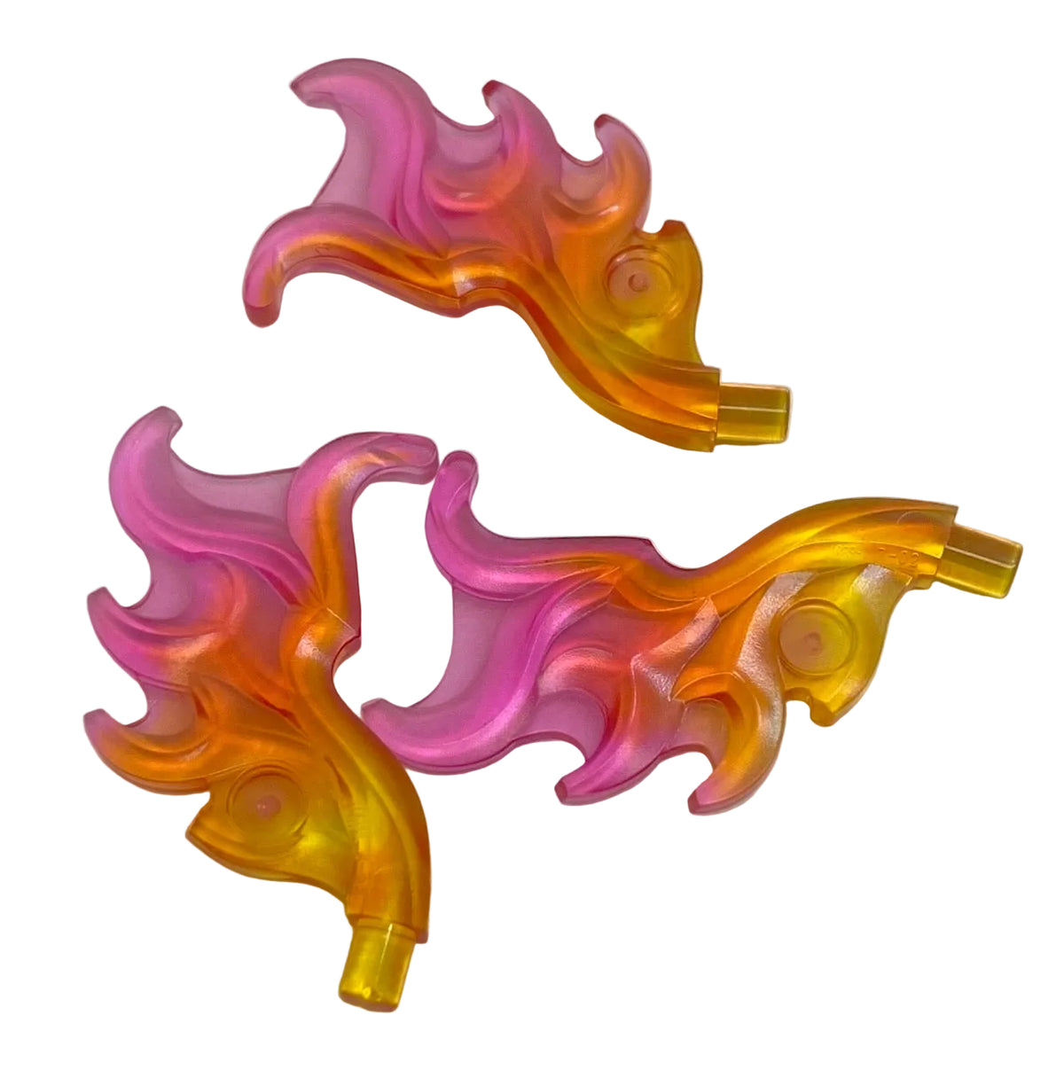 LEGO Trans Orange & Trans Dark Pink Wave Rounded Curved Wing / Flame Fun Pack of 3