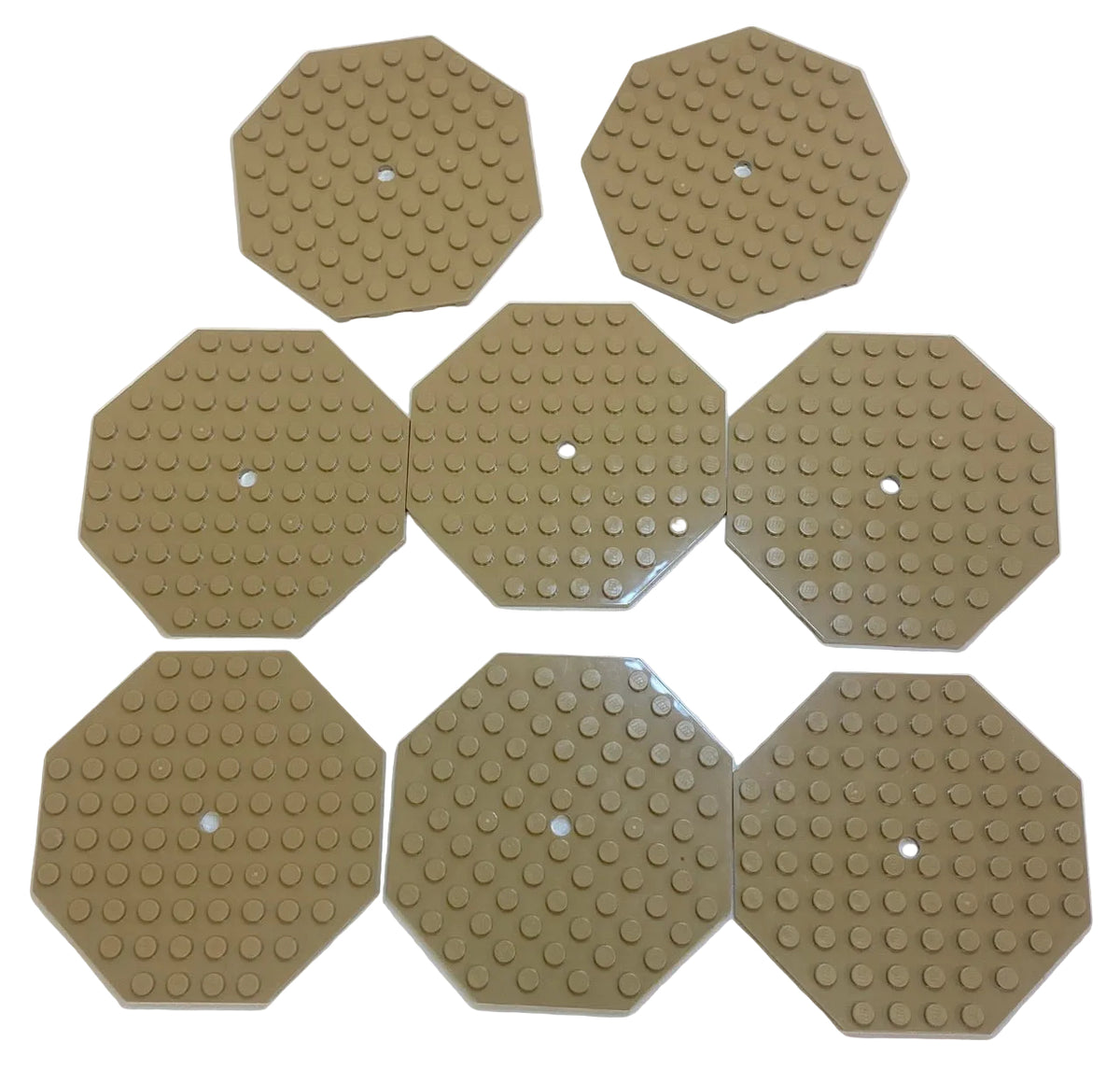 LEGO Octagonal Plate 10x10 Pack of 8 Dark Tan
