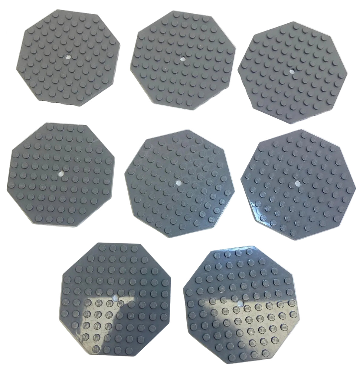 LEGO Octagonal Plate 10x10 Pack of 8 Dark Bluish Grey