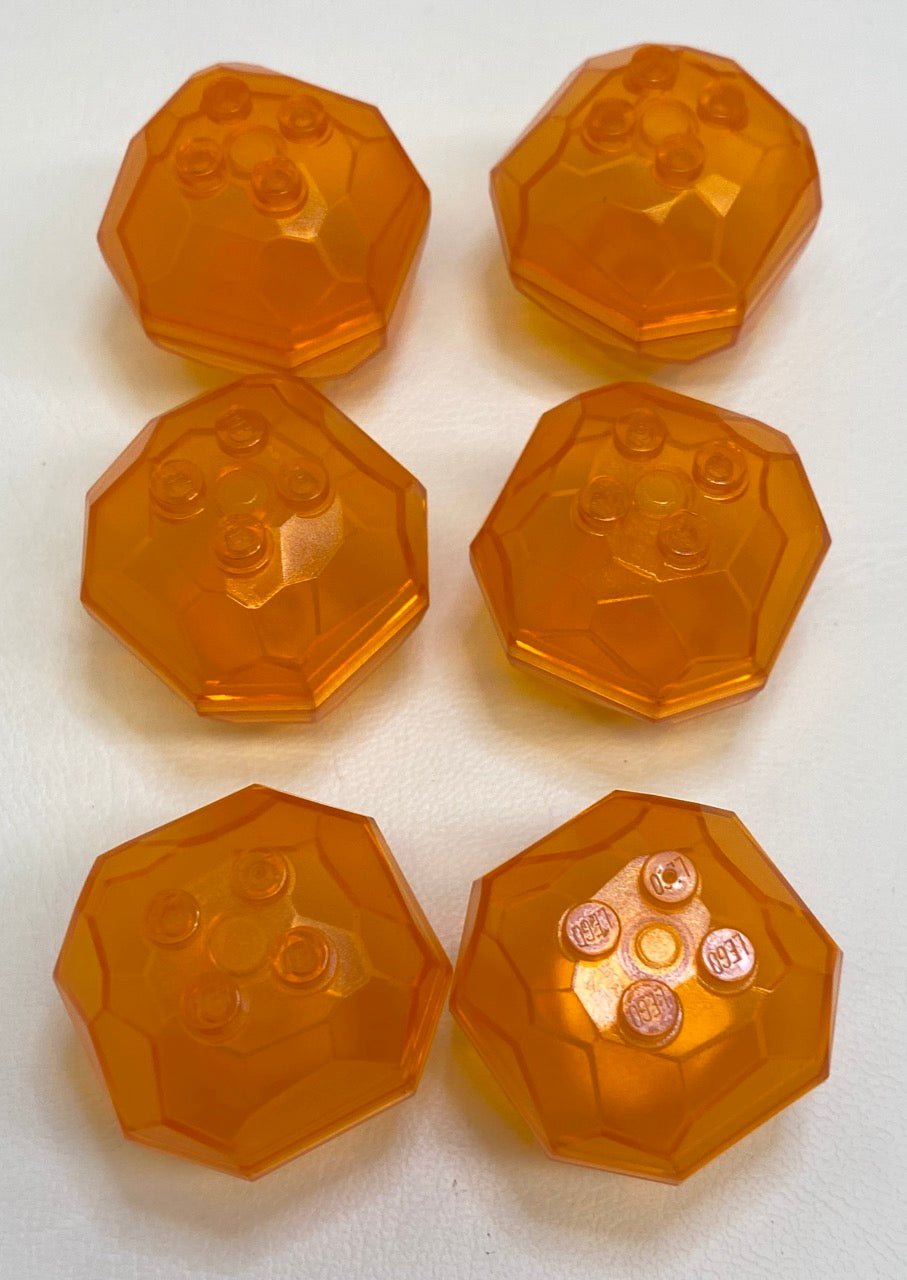 LEGO Trans Orange Lava / Rock Boulder - Pack of 6