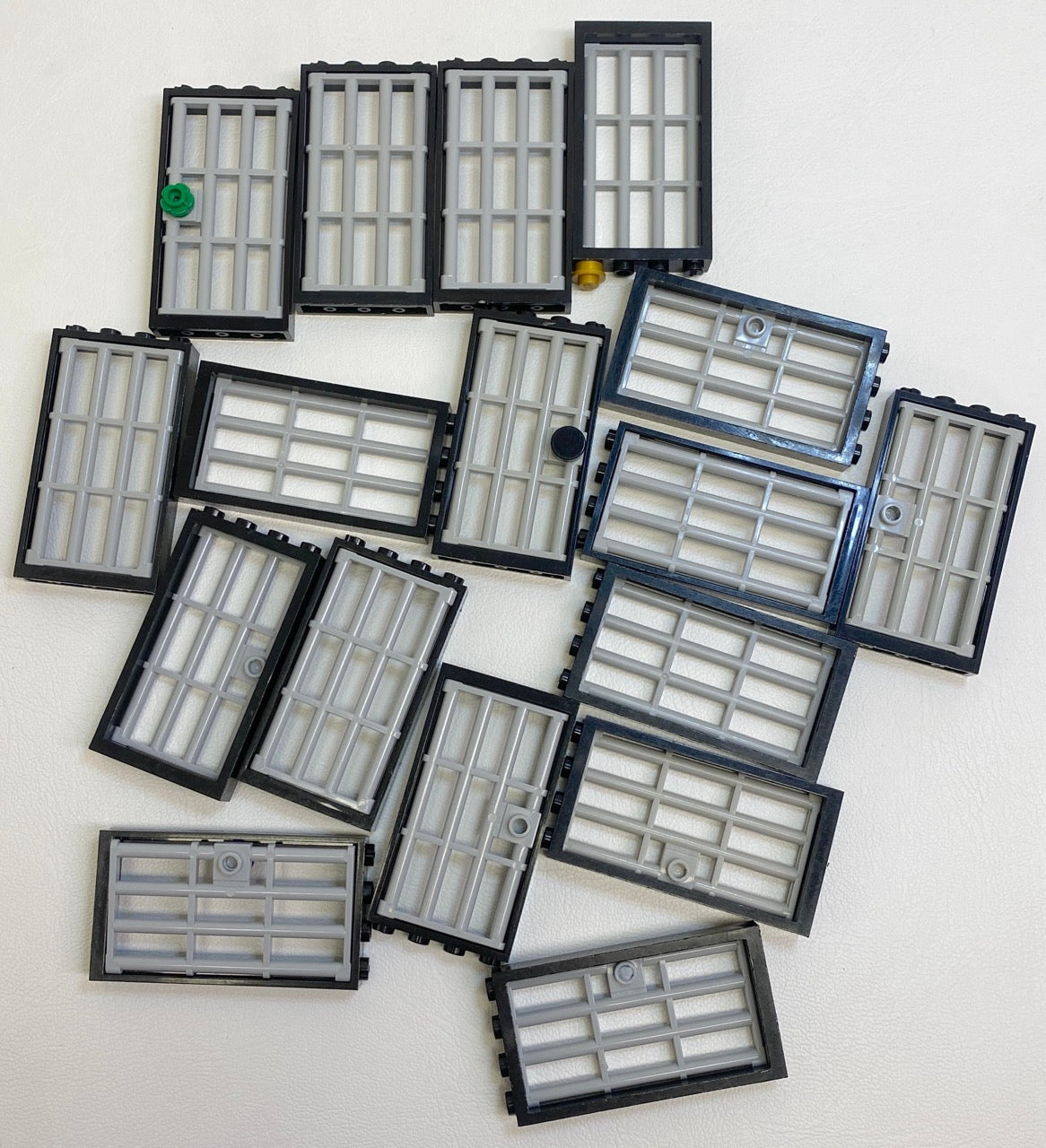 LEGO Door Fun Pack Black Frames with Light Bluish Grey Bars