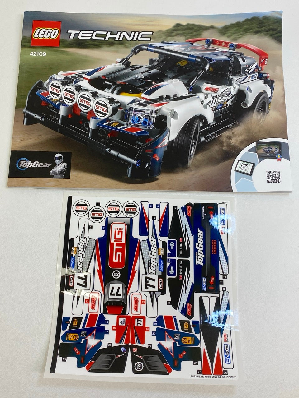 LEGO Technic App-Controlled Top Gear Rally Car Instructions and Sticker Sheet ONLY for Set #42109