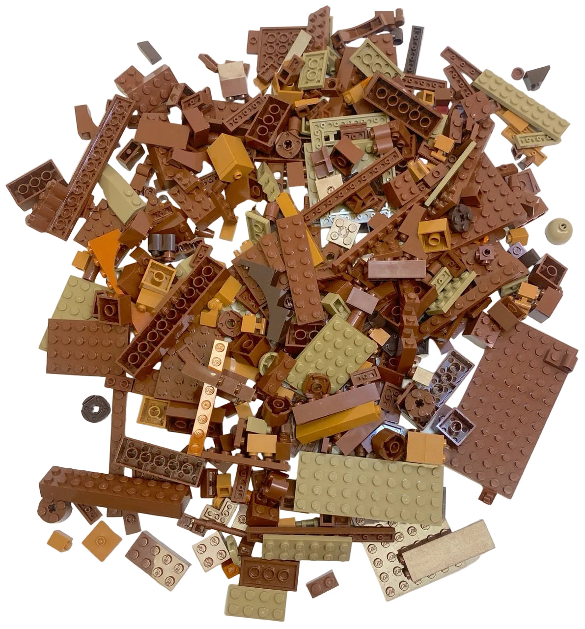 LEGO Shades of Brown & Tan Fun Pack Mixed Pieces Bricks Slopes Plates and More