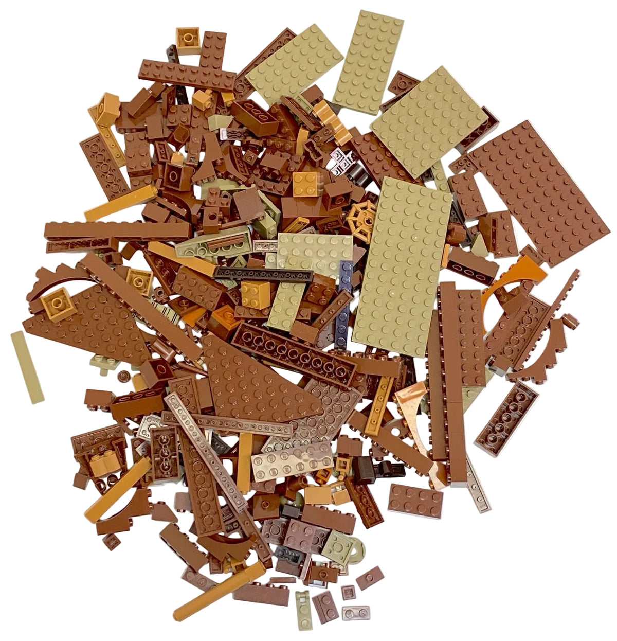 LEGO Shades of Brown & Tan Fun Pack Mixed Pieces Bricks Slopes Plates and More