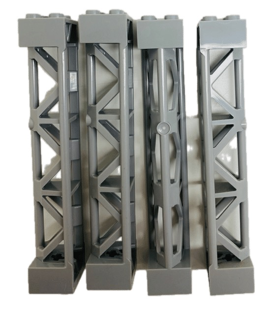 LEGO Support 2x2x10 Pack Of 4 Light Bluish Grey