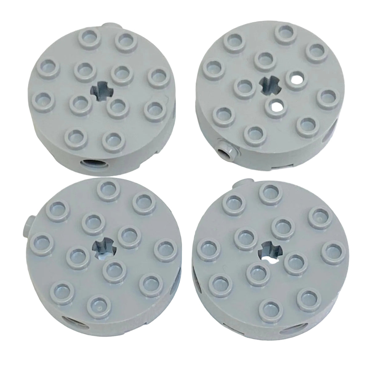 LEGO Round 4x4 Brick Pack of 4 Light Bluish Grey