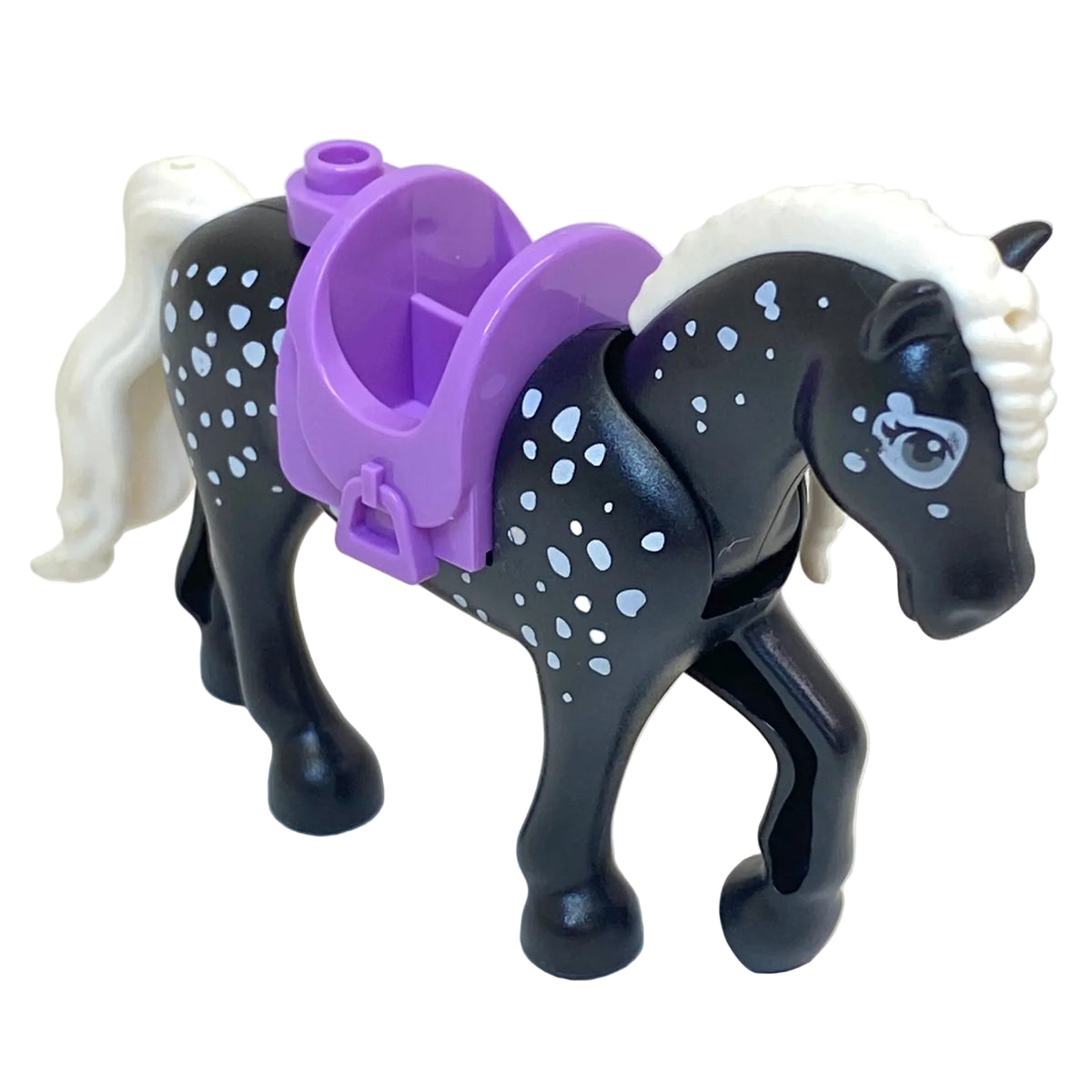 LEGO Animal Horse Black with White Rubber Tail and Mane