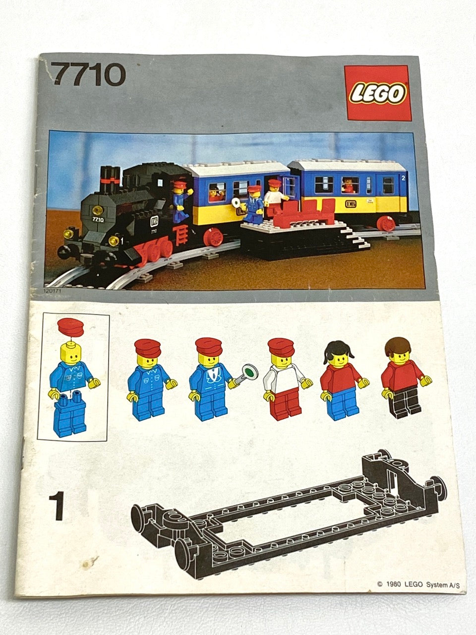LEGO Vintage Push-Along Passenger Steam Train Set #7710 with Instructions As Pictured