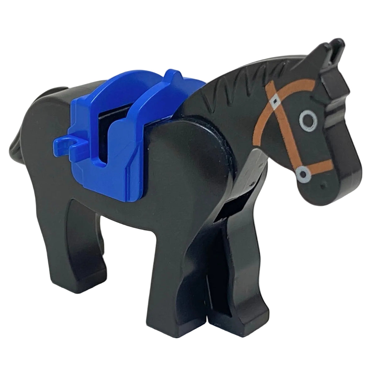 LEGO Animal Horse Black with Blue 2 Clip Saddle