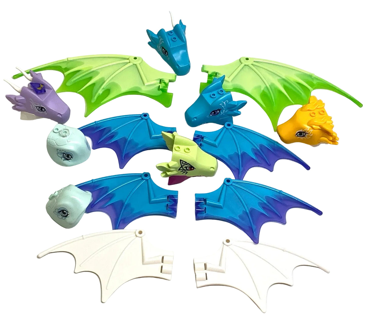 LEGO Dragon Pieces Fun Pack Mixed Heads and Wings - Ninjago Elves Castle Dungeons and Dragons