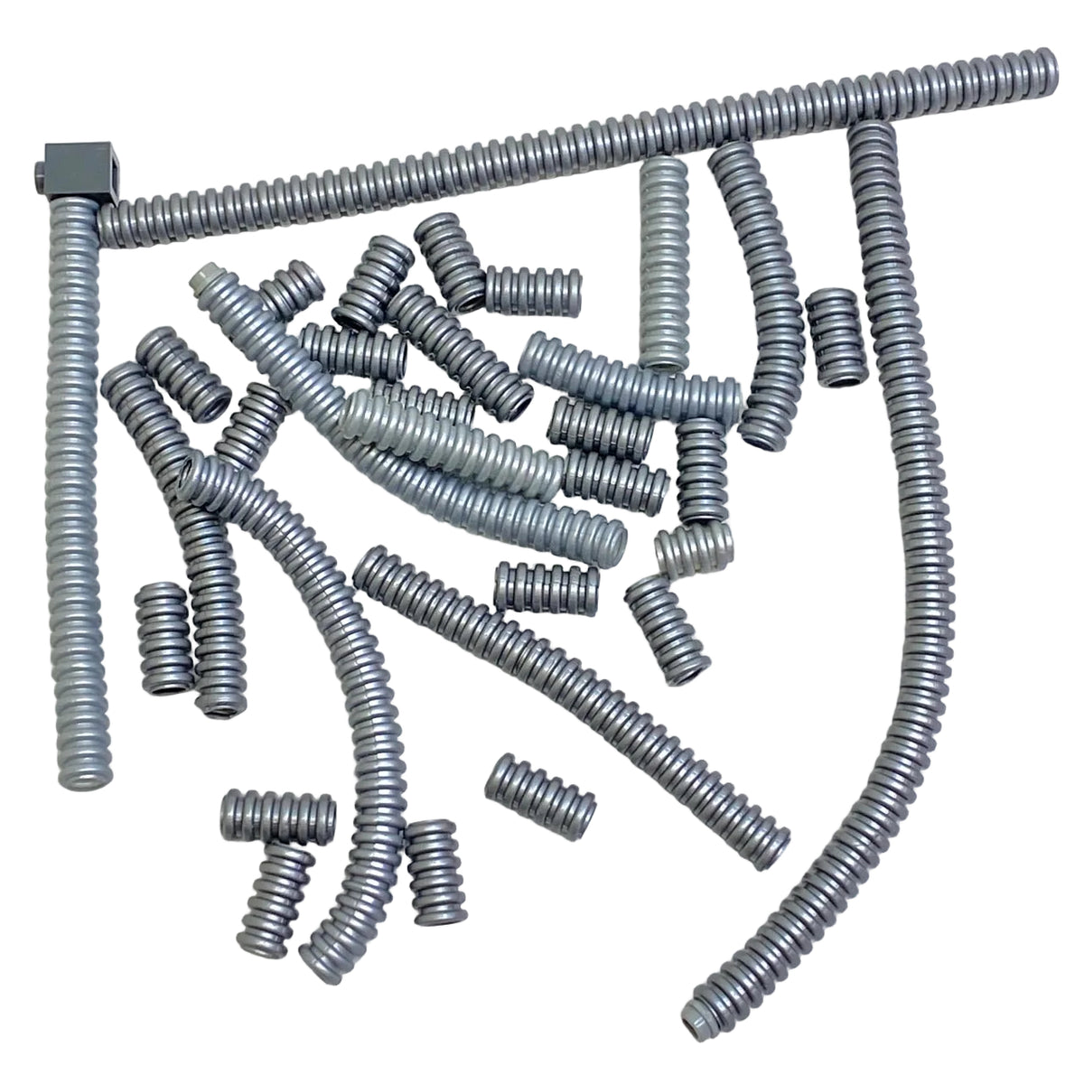 LEGO Technic Shades of Silver Hose 7mm Ribbed Fun Pack Mixed Lengths
