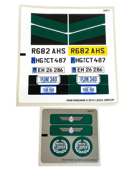 LEGO Sticker Sheets ONLY from #10242 MINI Cooper