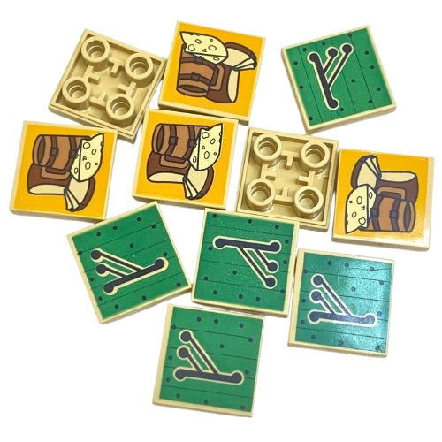 LEGO Tan 2x2 Inverted Tile Mixed Printed Fun Pack