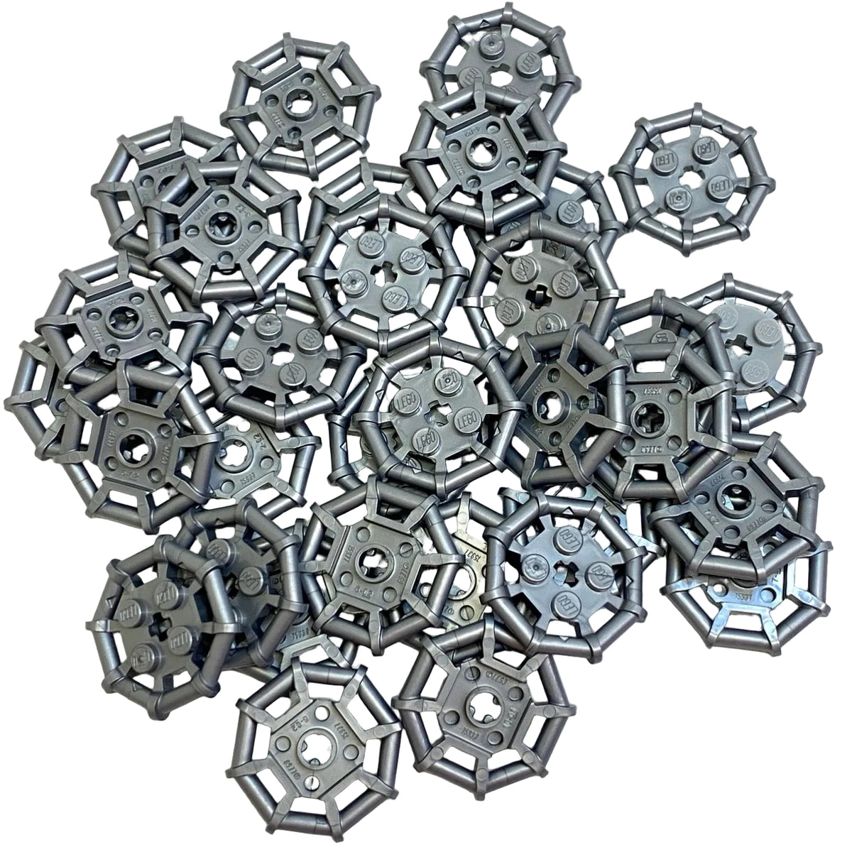 LEGO 2x2 Modified Plate with Octagonal Frame Fun Pack Pearl Dark Grey
