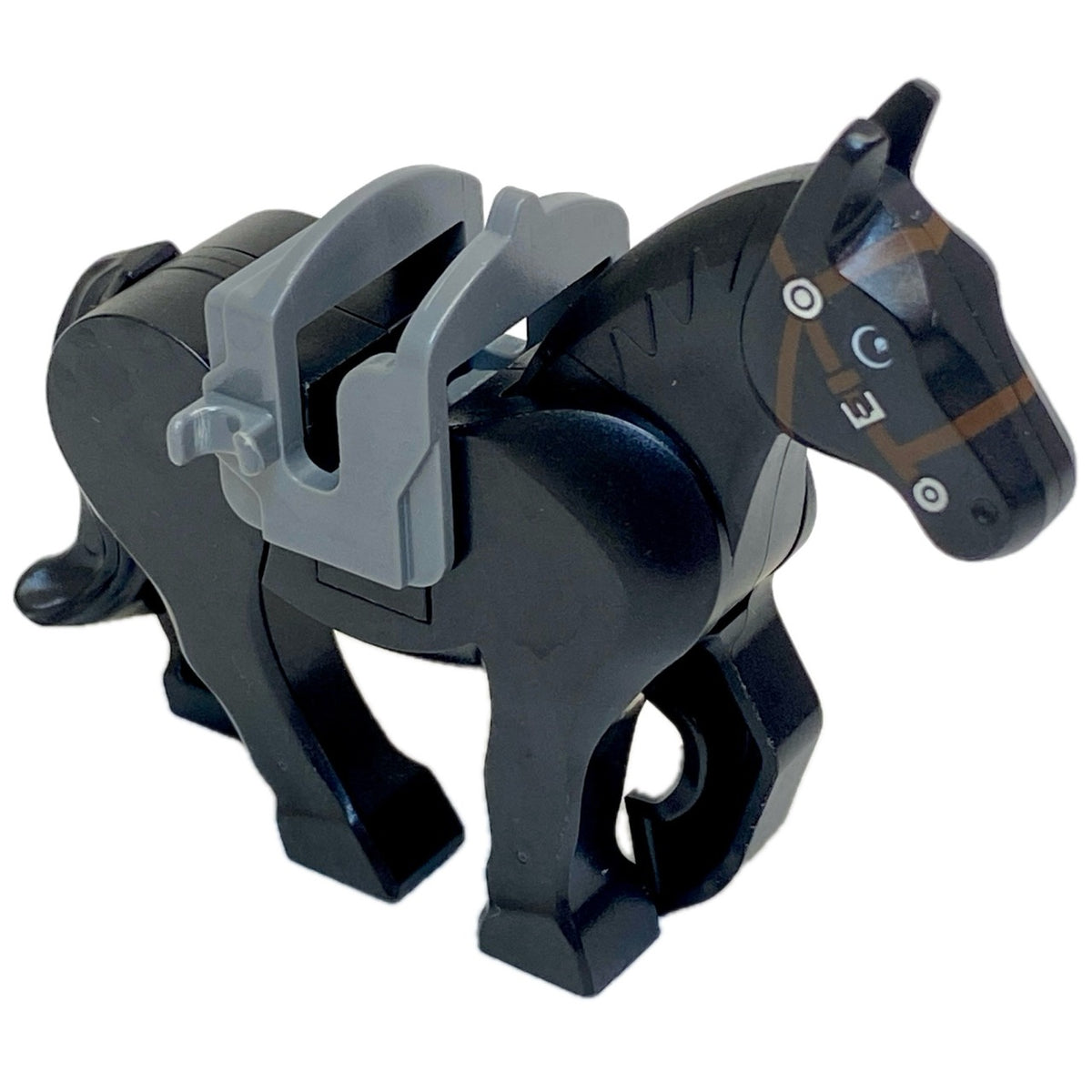 LEGO Animal Black Horse With Movable Legs and Dark Bluish Grey Saddle