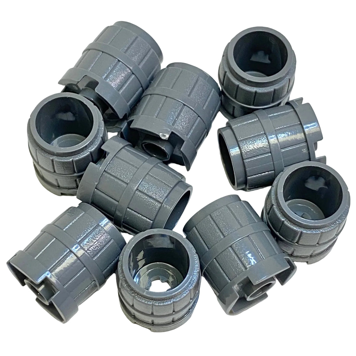 LEGO Dark Bluish Grey Barrel Container 2x2x2 Pack of 10