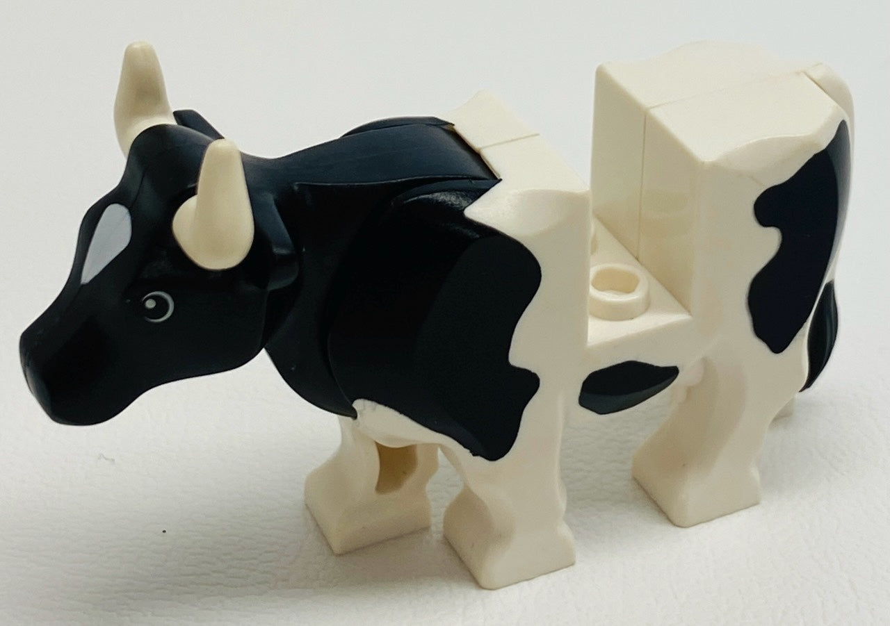 LEGO Animal Cow White with Black Spots and Short Horns