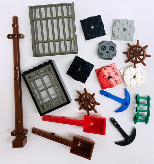 LEGO Pirates Fun Pack Mixed Pieces Grill Door Mast Wheel Turntables and More