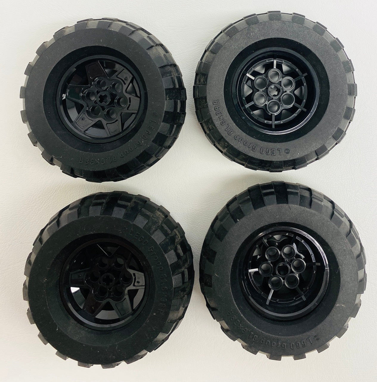 LEGO Technic Tyre 81.6x38R Pack of 4 with Black Hubs