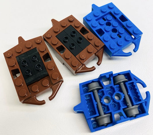 LEGO Roller Coaster Car Pack Of 4 Blue / Reddish Brown