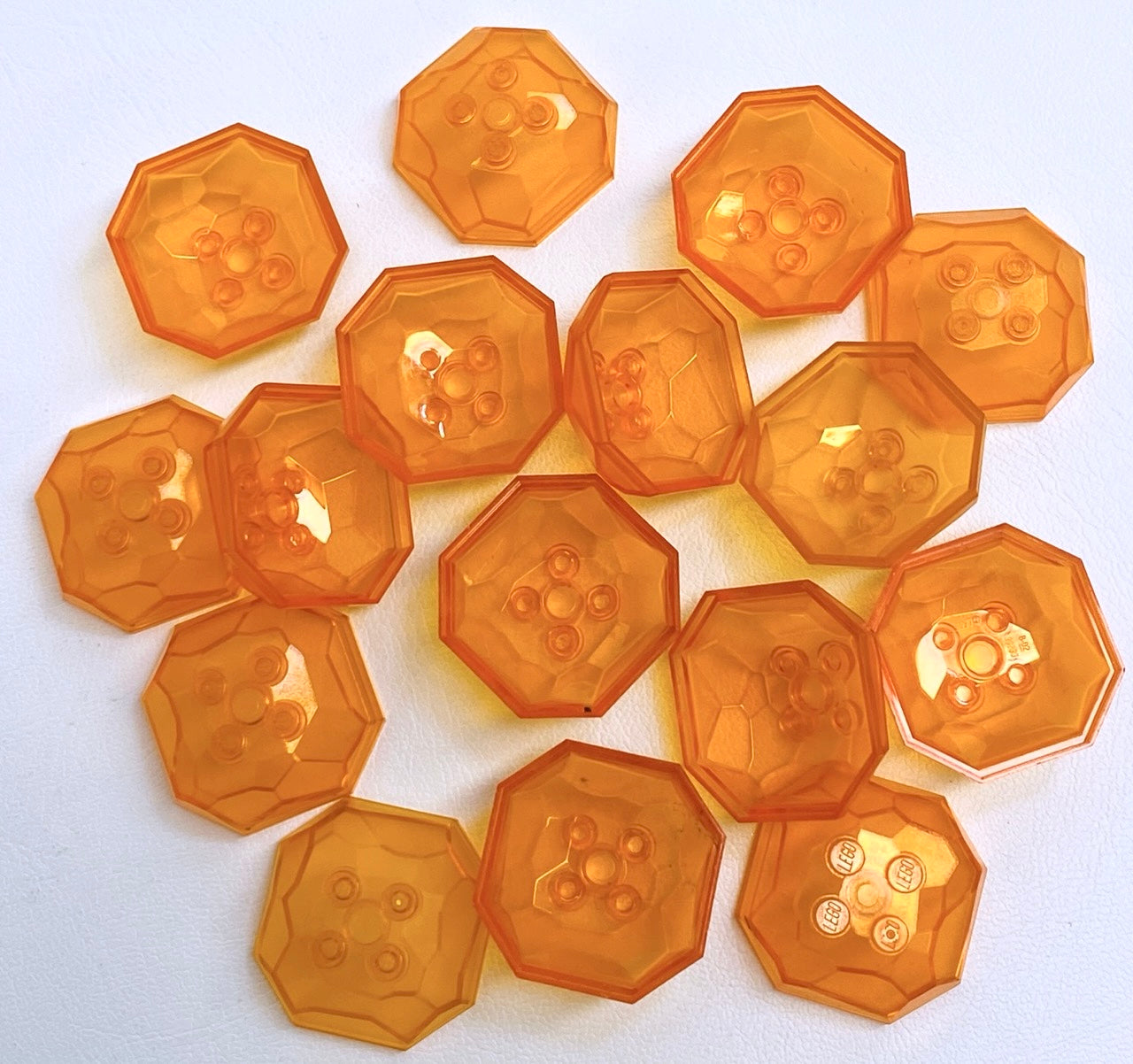 LEGO Trans Orange Lava / Rock Boulder - Tops Only - Pack of 16