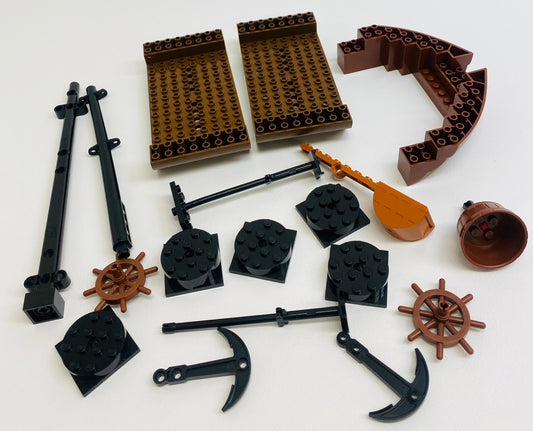 LEGO Pirates Fun Pack Mixed Hull Pieces Masts Wheels and More