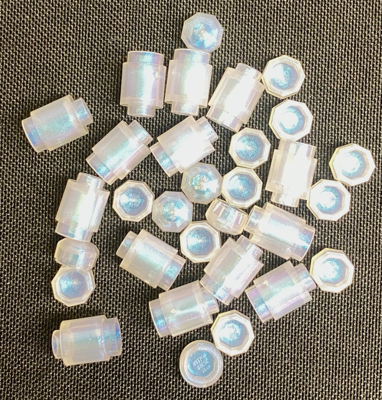 LEGO Satin Trans Clear Small Piece Fun Pack Mixed 1x1 Round Bricks and Octagonal Jewels