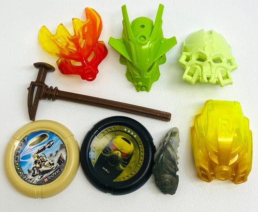 LEGO Bionicle / Hero Factory Fun Pack Mixed Pieces with Masks Rare Hau Disk and Rahkshi Kraata