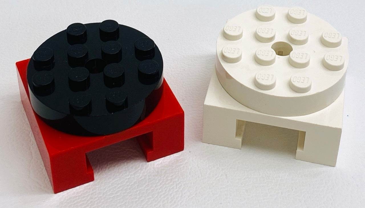 LEGO Vintage Turntable with Locking Base Pack of 2 Mixed Colours