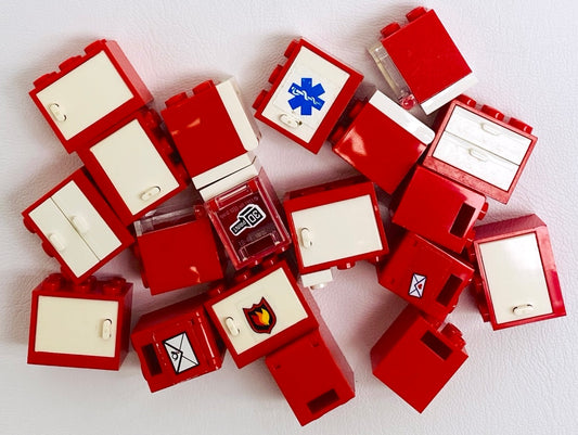 LEGO Red Containers Fun Pack Mixed Cupboards Postboxes