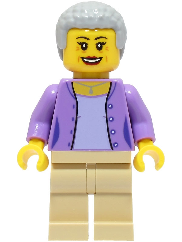 LEGO City Woman Medium Lavender Jacket Minifigure