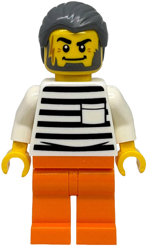 LEGO City Jail Prisoner Stripe Shirt Minifigure