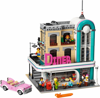 LEGO Creator Downtown Diner Modular Building Set #10260 Includes Minifigures and Instructions