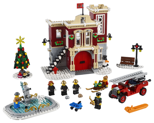 LEGO Creator Winter Village Fire Station Set #10263 Includes Minifigures and Instructions